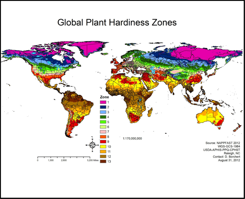 World USDA Hardiness Zone Map WEATHER / CLIMATE PalmTalk